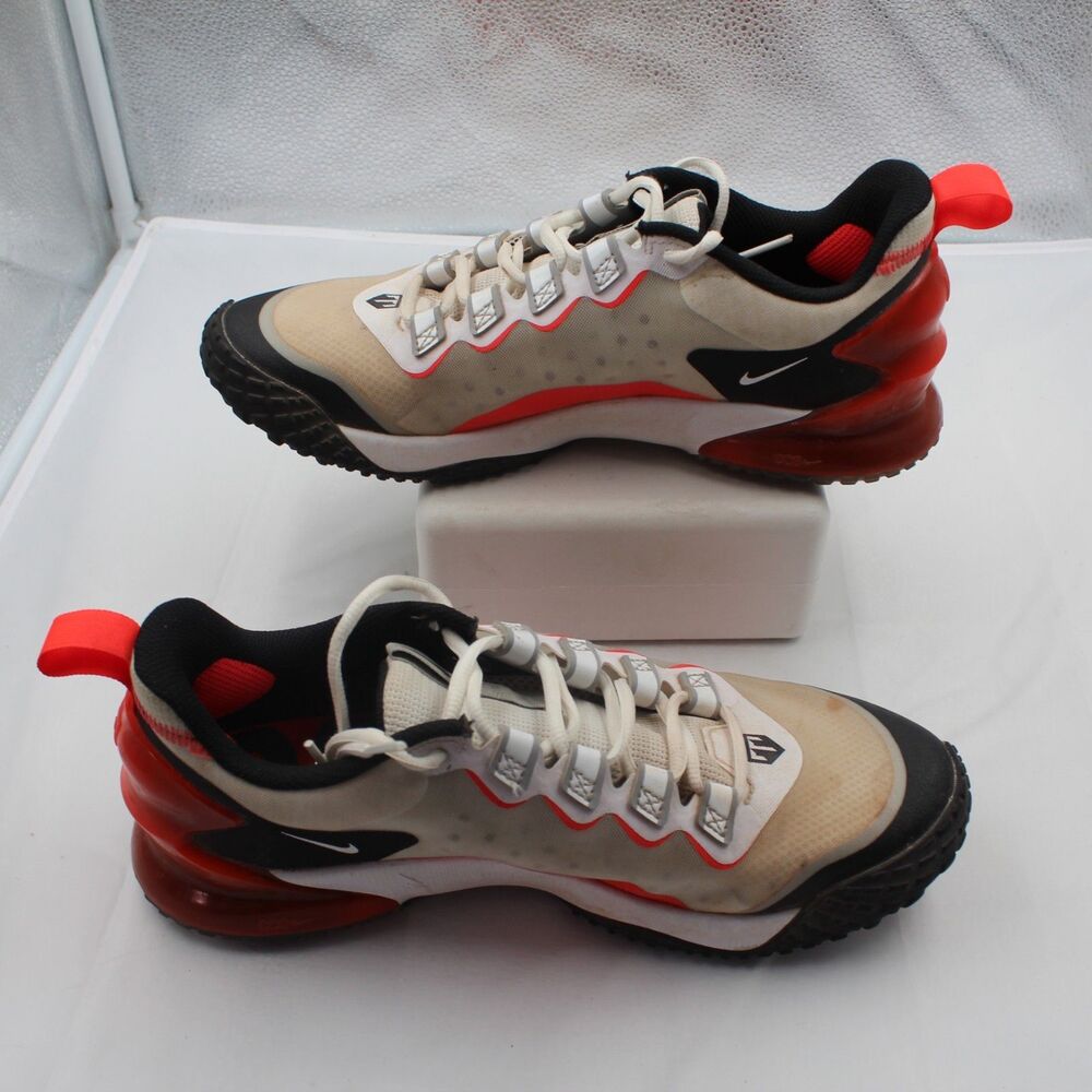 Nike Force Zoom TroutLtd TF Turf Baseball Shoes Size 9.5 White Red CZ5916-105